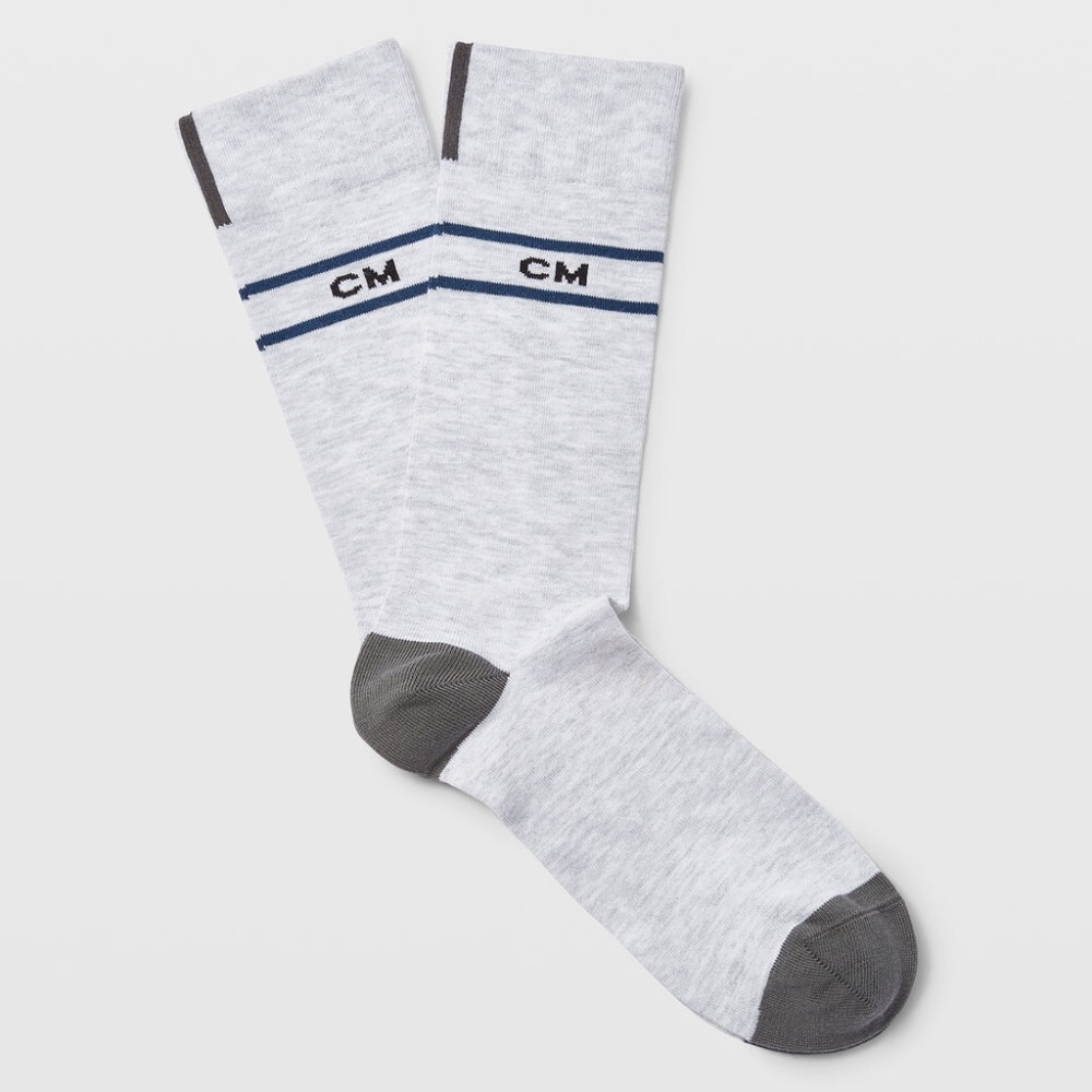 Logo Stripe Socks - Brand New - NEVER WORN - Light Grey Mix